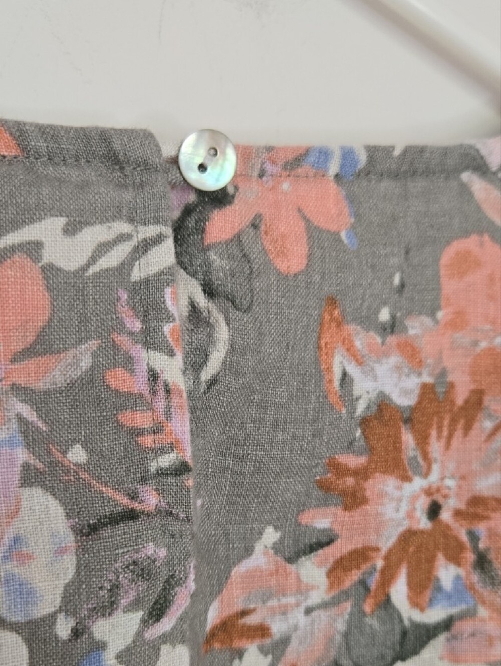 J. Jill Love 100% Linen Floral dress w/ pockets Feminine Coastal Size Large - Picture 6 of 7